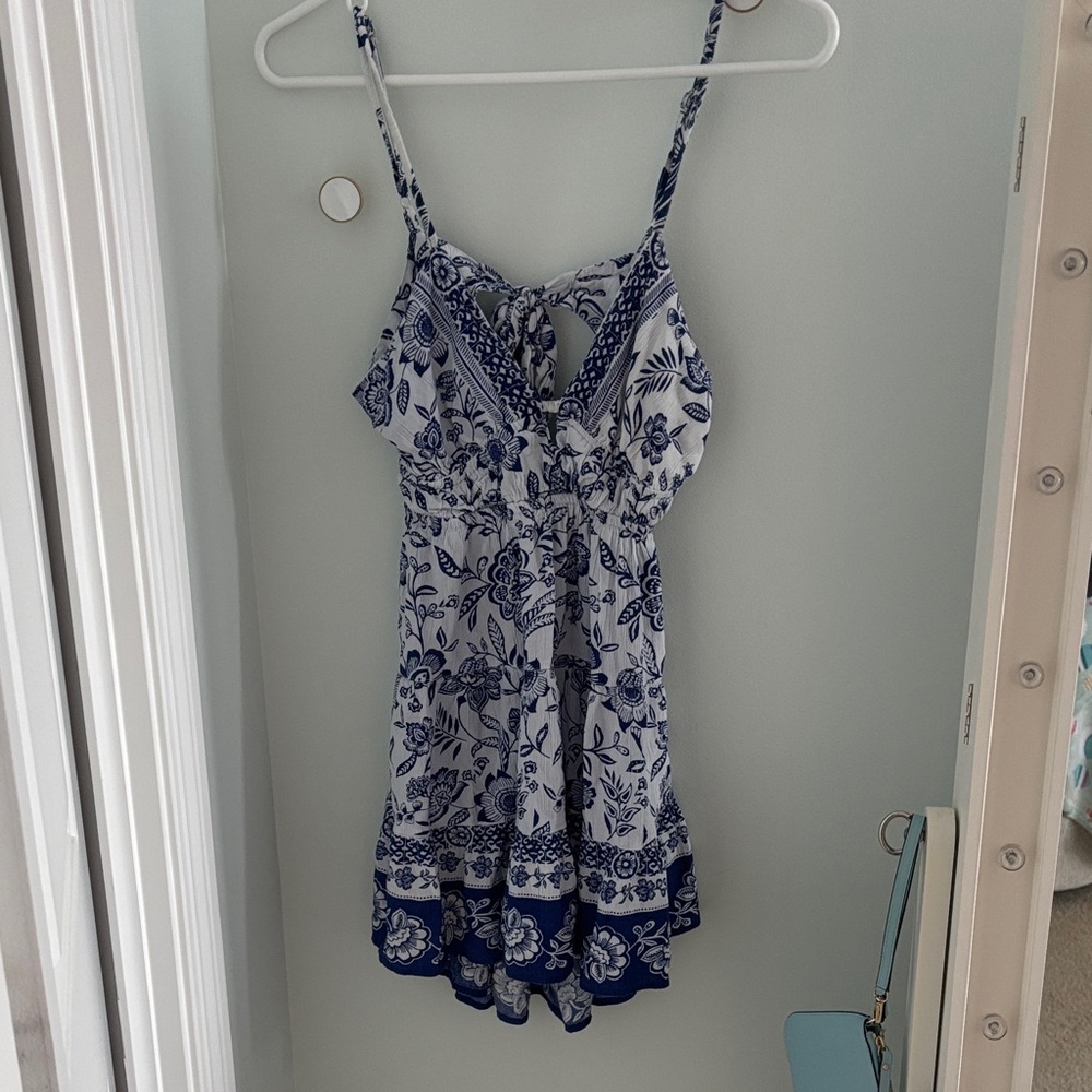 Angie Blue and White Floral Mini Dress